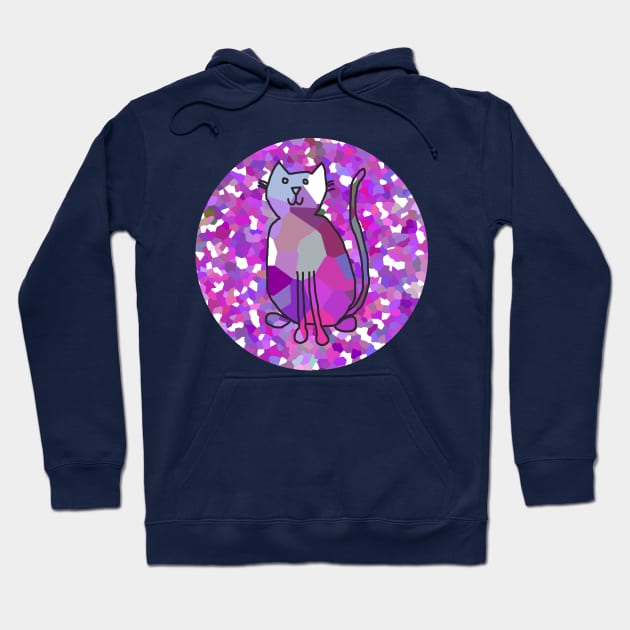 Cat on Purple Circle Hoodie by ellenhenryart